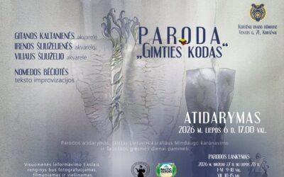 Kuršėnų dvaro rūmuose – akvarelės paroda „Gimties kodas“: meno vakaras, skirtas Valstybės dienai