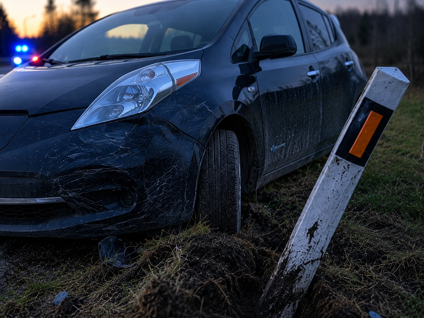 Neblaivus vairuotojas Bubių kaime nesuvaldė automobilio ir pasišalino iš įvykio vietos