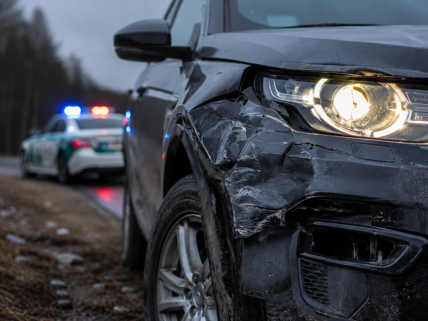 Šiaulių rajone pagrobtas „Land Rover“ rastas po avarijos Kauno rajone