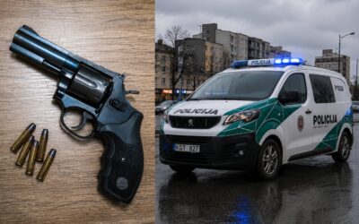 SMURTO IŠKVIETIMAS ŠIAULIUOSE BAIGĖSI NETIKĖTAI – BUTE NELEGALIAI LAIKYTAS REVOLVERIS IR ŠOVINIAI