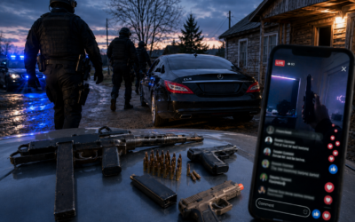 „TIKTOKO GANGSTERIO“ ŠOU UŽBAIGĖ ARAS – NEBLAIVUS PRIE MERCEDES VAIRO, NAMUOSE – AUTOMATAS, PISTOLETAS IR 82 ŠOVINIAI