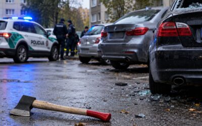 Konfliktas Šiauliuose: santykius aiškinosi su ginklu ir kirviu – vienas vyras ligoninėje, apgadinti trys automobiliai