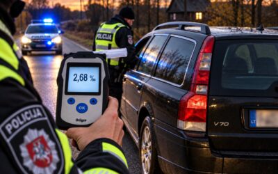 GIRTUMO REKORDAS ŠIAULIŲ RAJONE: UOSUPIO KAIME PRIE „VOLVO“ VAIRO – 2,68 PROMILĖS