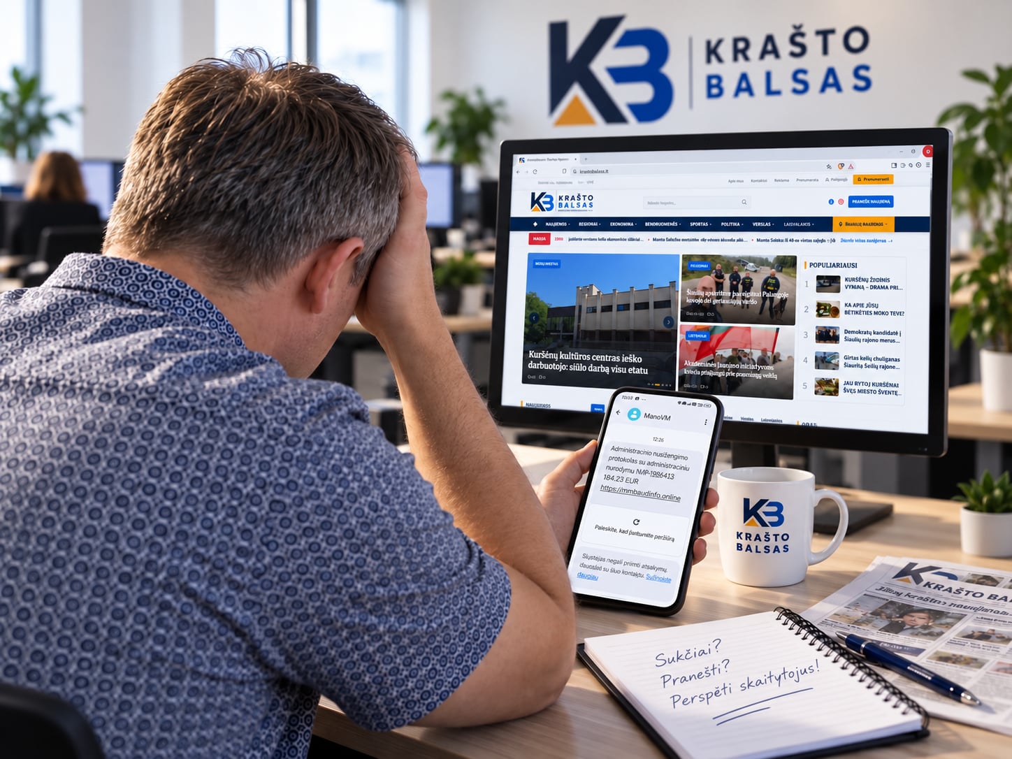 „Krašto balsui“ – 1 843 eurų bauda? Trumpam suglumome, bet „nubausti“ bandė sukčiai